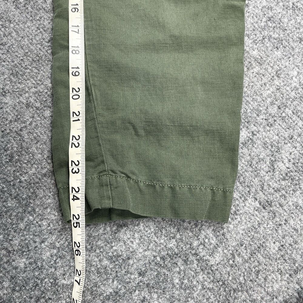 J Crew Pants Womens Size 8 Cropped Lyocell Linen Blend Stretch Waist Green - Picture 9 of 10